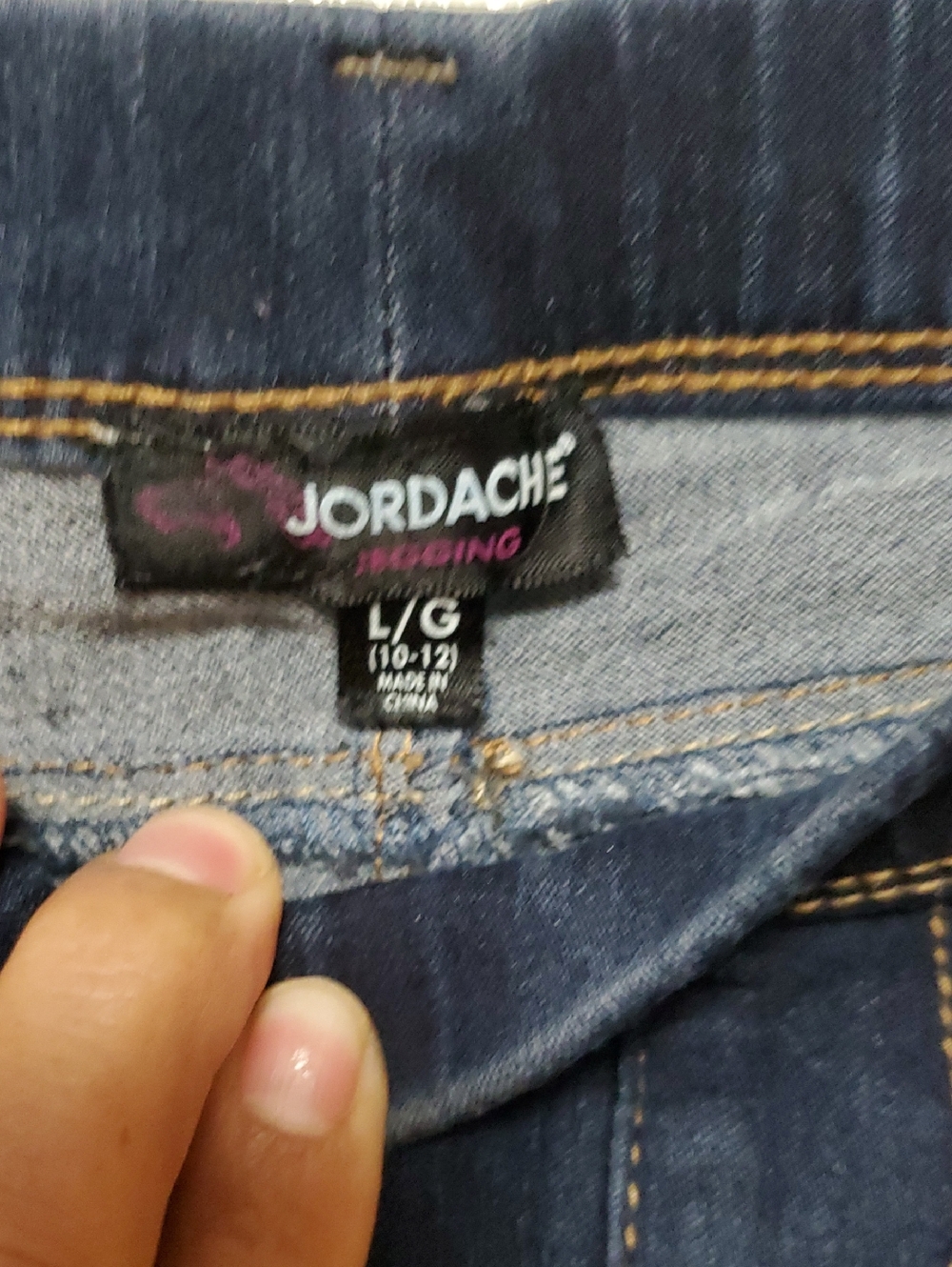 Jordache Dark Blue Denim Girls Jeans  with Gold Stitching